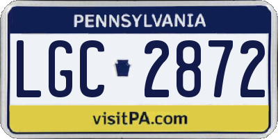 PA license plate LGC2872