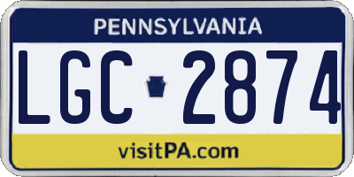 PA license plate LGC2874