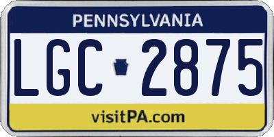 PA license plate LGC2875