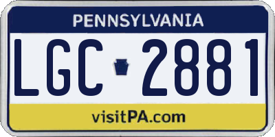 PA license plate LGC2881