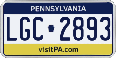 PA license plate LGC2893