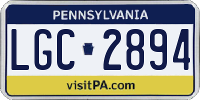 PA license plate LGC2894