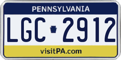 PA license plate LGC2912