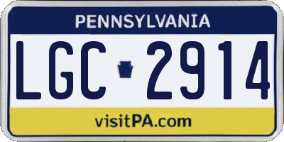 PA license plate LGC2914