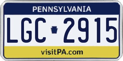 PA license plate LGC2915