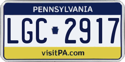 PA license plate LGC2917