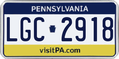 PA license plate LGC2918
