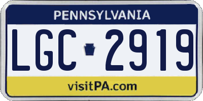 PA license plate LGC2919