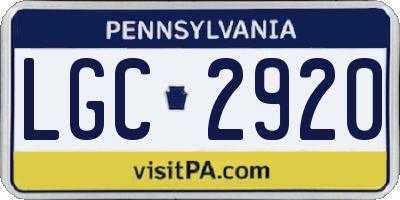 PA license plate LGC2920