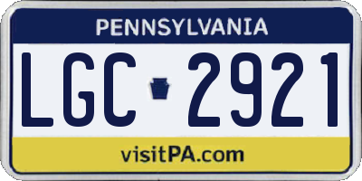 PA license plate LGC2921