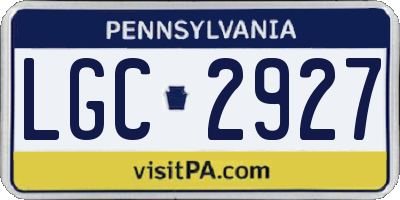 PA license plate LGC2927