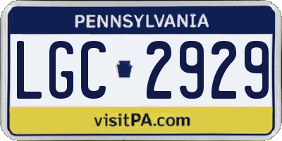 PA license plate LGC2929