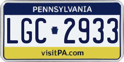 PA license plate LGC2933