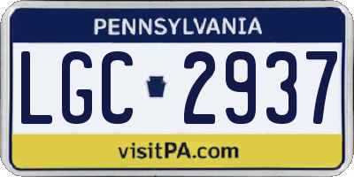 PA license plate LGC2937