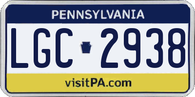 PA license plate LGC2938