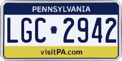 PA license plate LGC2942