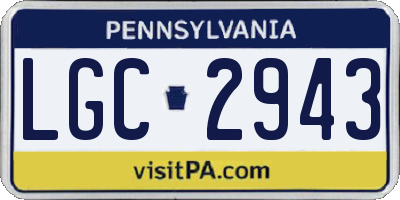 PA license plate LGC2943