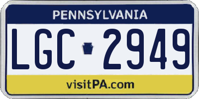 PA license plate LGC2949