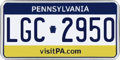 PA license plate LGC2950