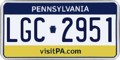 PA license plate LGC2951