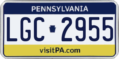 PA license plate LGC2955