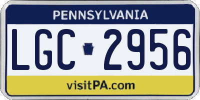 PA license plate LGC2956