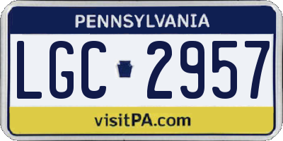 PA license plate LGC2957