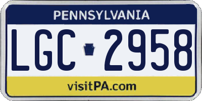 PA license plate LGC2958