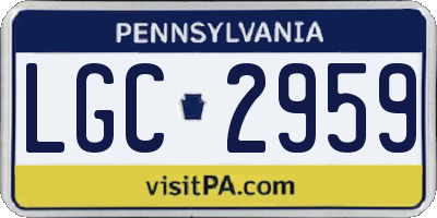 PA license plate LGC2959