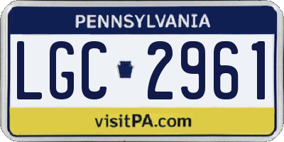 PA license plate LGC2961