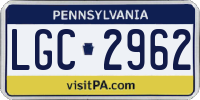 PA license plate LGC2962