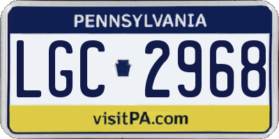 PA license plate LGC2968