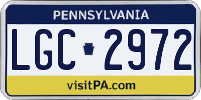 PA license plate LGC2972