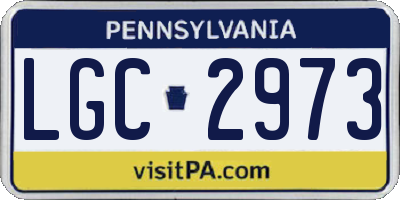 PA license plate LGC2973