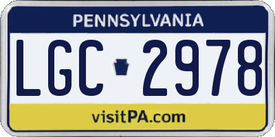 PA license plate LGC2978