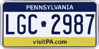 PA license plate LGC2987