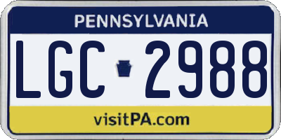 PA license plate LGC2988