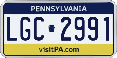PA license plate LGC2991