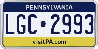 PA license plate LGC2993