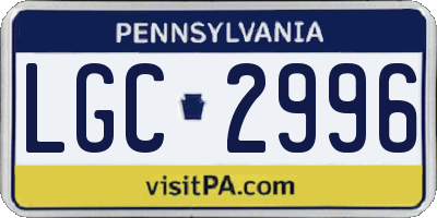 PA license plate LGC2996