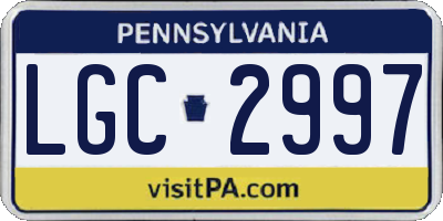 PA license plate LGC2997