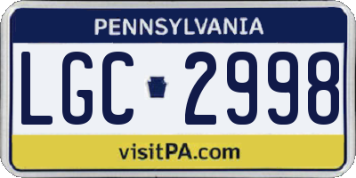 PA license plate LGC2998
