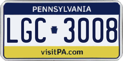 PA license plate LGC3008