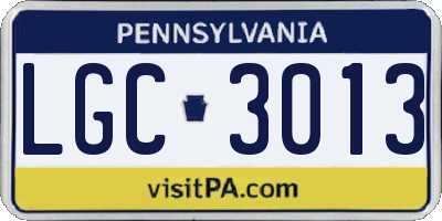 PA license plate LGC3013