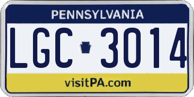 PA license plate LGC3014