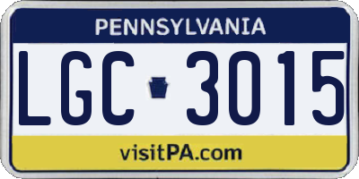 PA license plate LGC3015