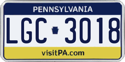 PA license plate LGC3018
