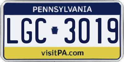 PA license plate LGC3019