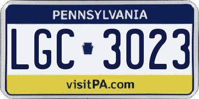 PA license plate LGC3023
