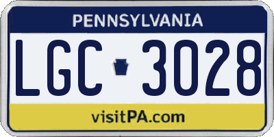 PA license plate LGC3028